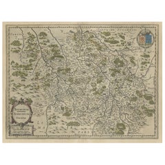 Carta geografica antica della regione francese di Bourbonnais, 1630 ca.