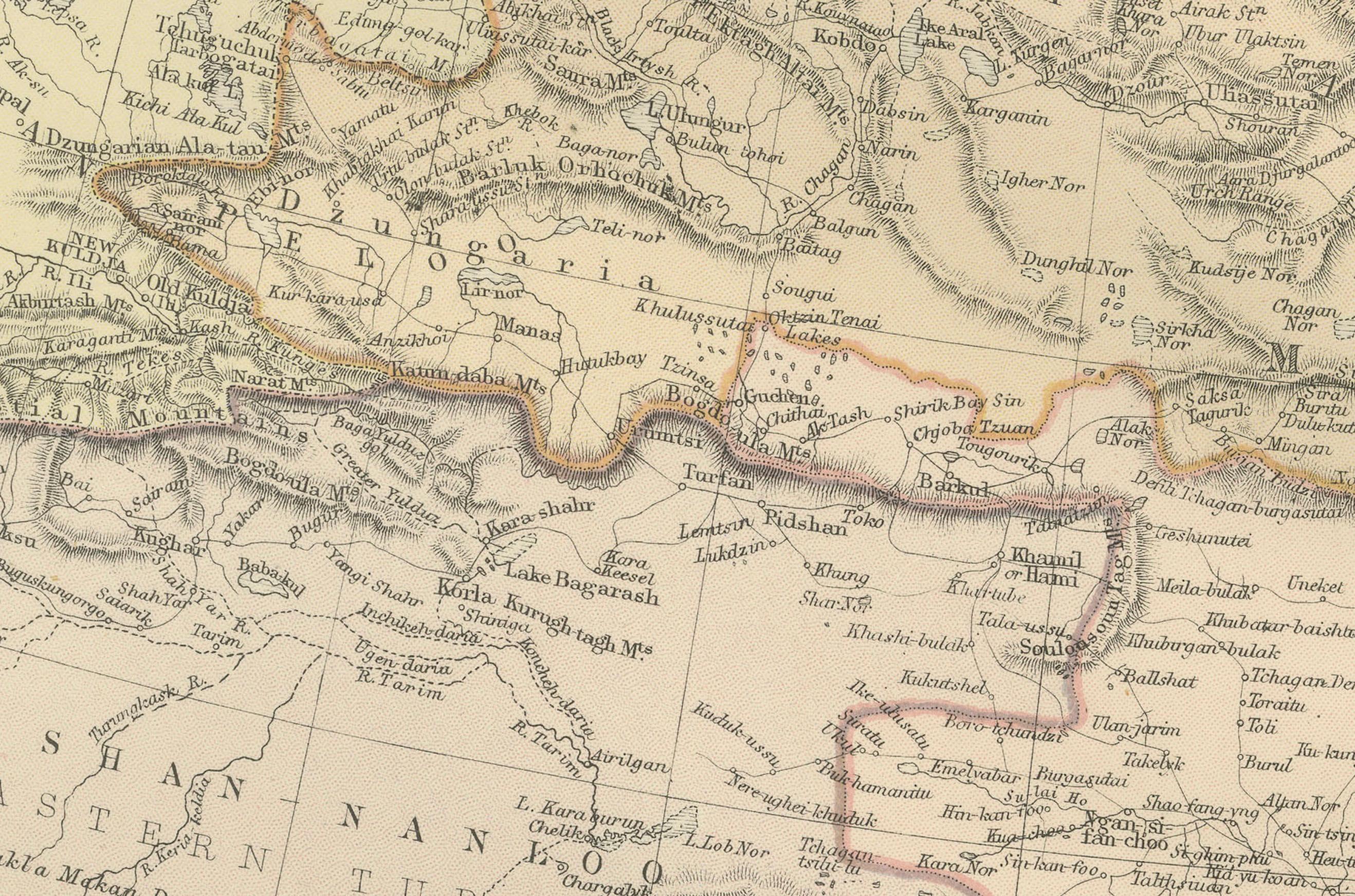 Old Map of the Chinese Empire and Japan, 1882 In Good Condition For Sale In Langweer, NL