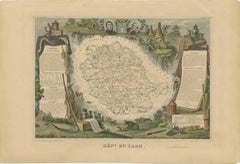 Old Map of the French department of Tarn, France