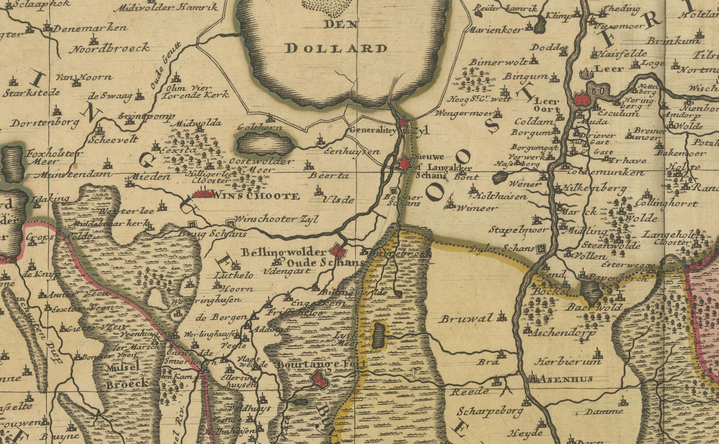 Milieu du XVIIIe siècle Ancienne carte de l'évêché inférieur de Münster (1726-1750) par Sanson & Ottens, c.1750 en vente