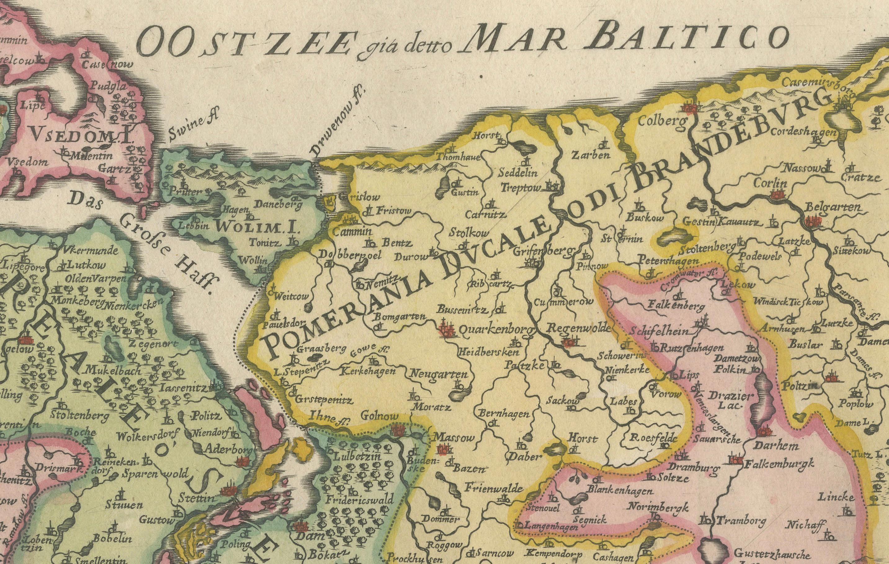 Ancienne carte du Margraviate de Brandenburg de Giacomo Cantelli da Vignola, 1687 Bon état - En vente à Langweer, NL