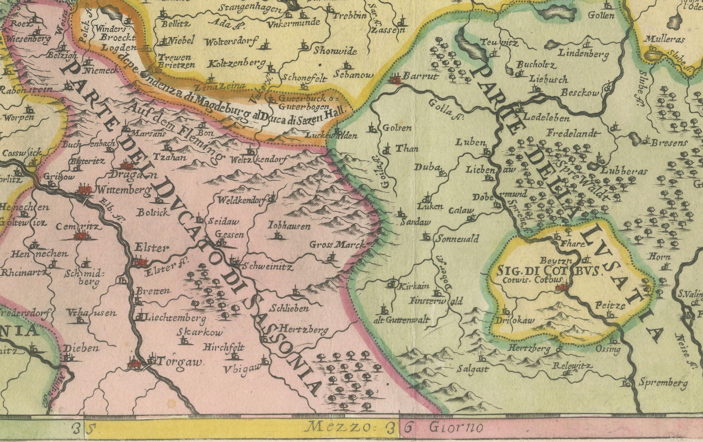 Ancienne carte du Margraviate de Brandenburg de Giacomo Cantelli da Vignola, 1687 en vente 1