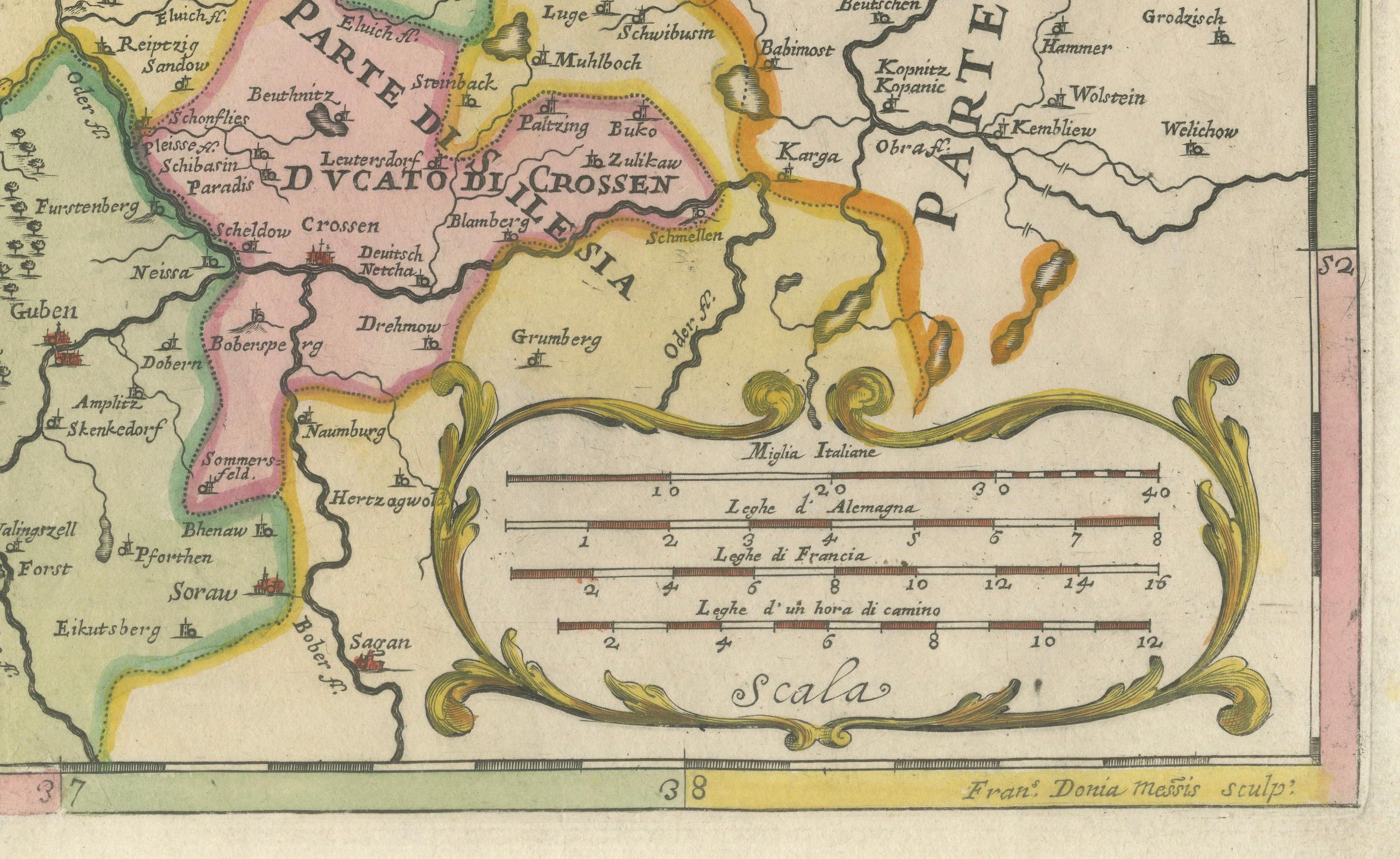 Ancienne carte du Margraviate de Brandenburg de Giacomo Cantelli da Vignola, 1687 en vente 2