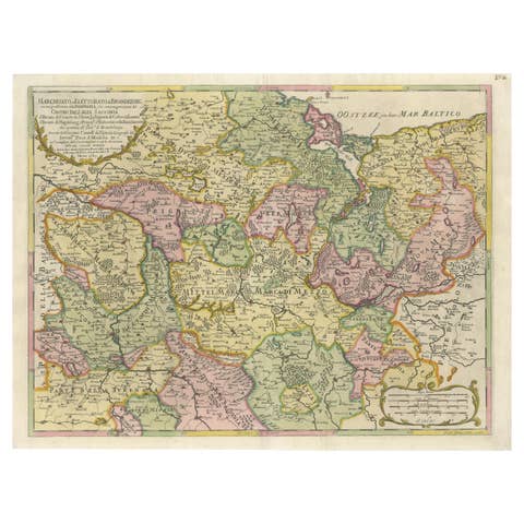 Old Map of the Margraviate of Brandenburg by Giacomo Cantelli da Vignola, 1687