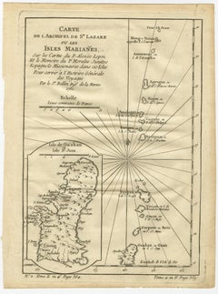 Old Map of the Mariana Island, Guam and Saipan, 1752