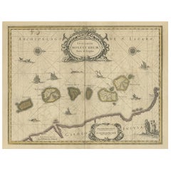 Ancienne carte des Moluccas, connue sous le nom des célèbres îles Spice, Indonésie, vers 1730