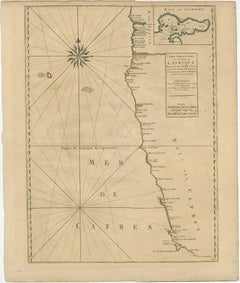 Old Map of the Namibia and South Africa Coasts & Inset of Saldanha Bay, ca.1700