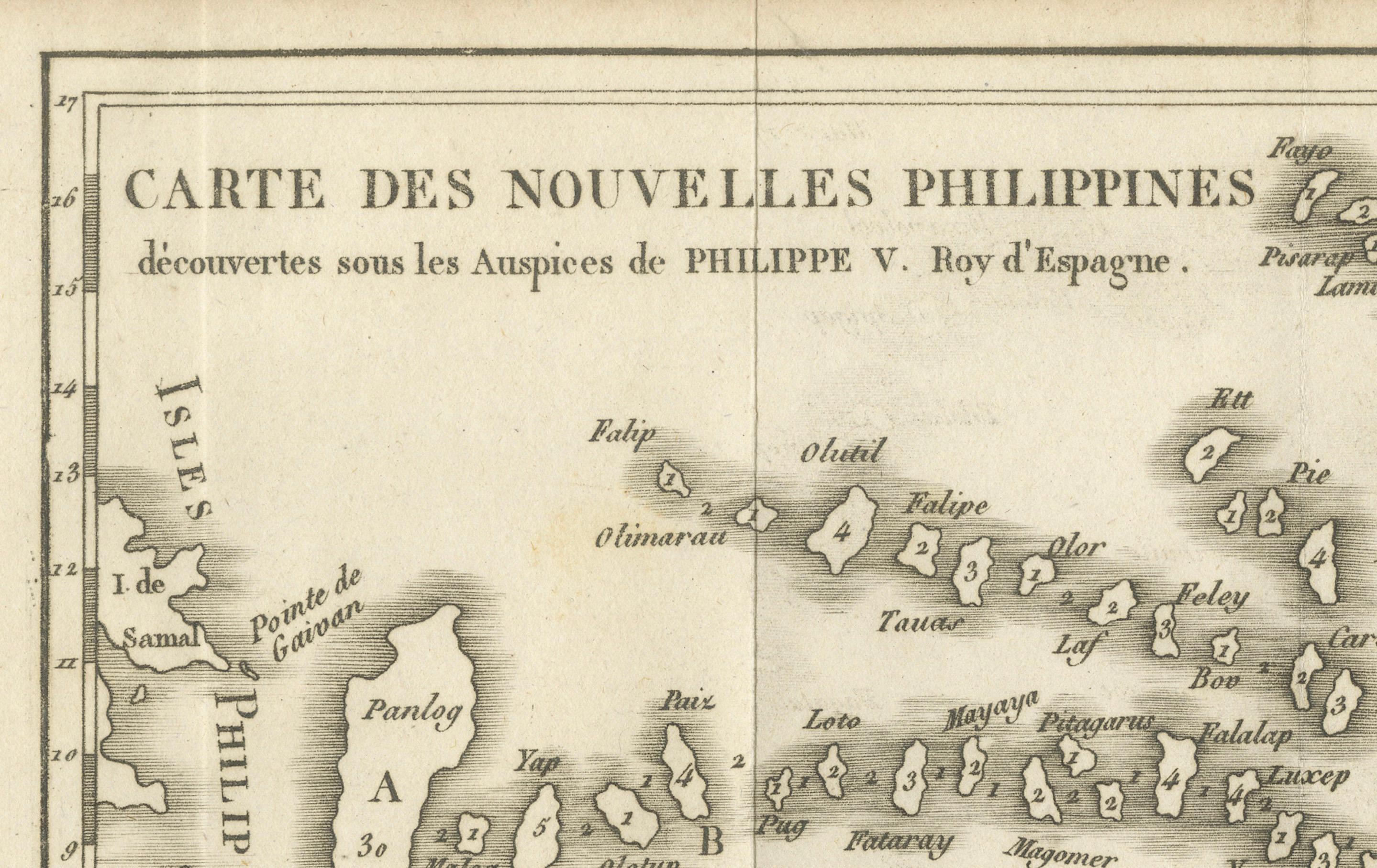 Alte Karte der neuen Philippinen - frühes 18. Jahrhundert, Spanisch-Ostindien, 1706 (Papier) im Angebot