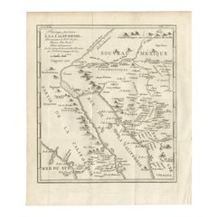 Antica mappa della rotta verso la California - I primi percorsi di esplorazione, 1701