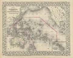 Old Map of the Pacific, Incl Australia, Polynesia, Melanesia and Malaysia, 1872
