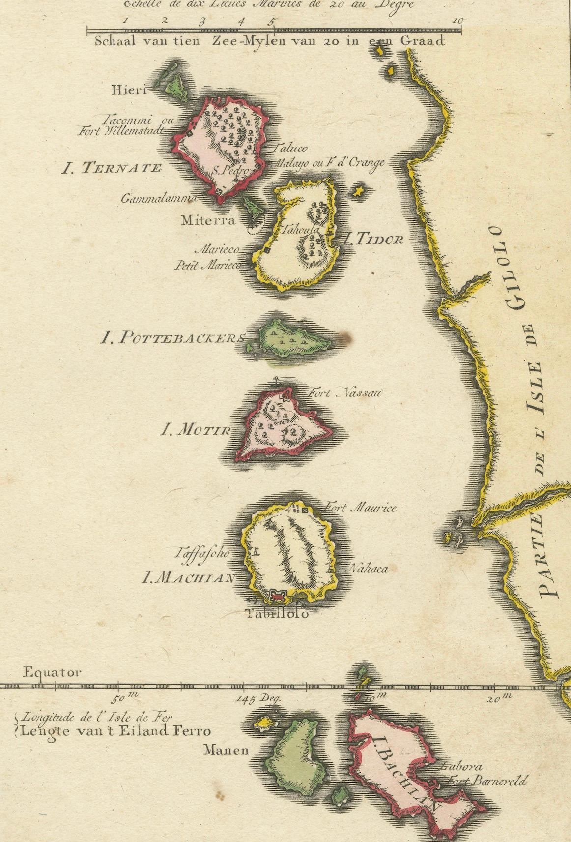 Fin du XVIIIe siècle Ancienne carte des îles Spice Islands, Moluccas de Bellin, publiée en 1771 en vente