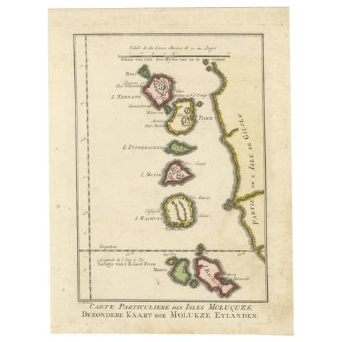 Old Map of the Spice Islands, Moluccas by Bellin, Published in 1771