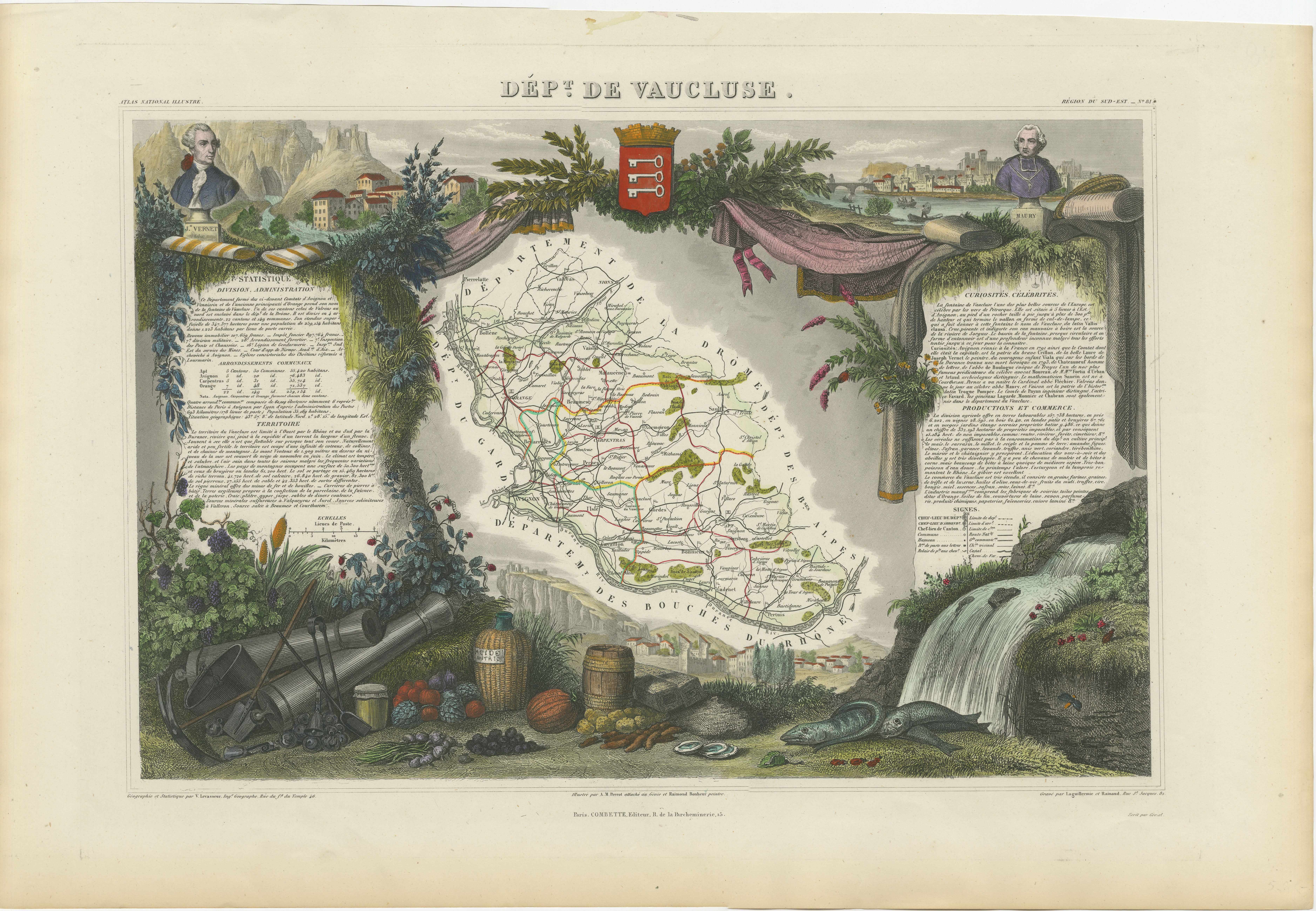 This original hand-colored map is from the 