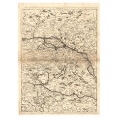 Old Map Showing Info Related to the Ottoman Wars including Conflict Dates, c1690