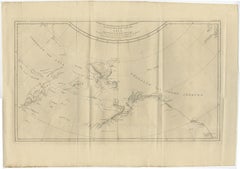 Old Map Showing the Tracks of Cook Between North America and Asia's Coast, 1803