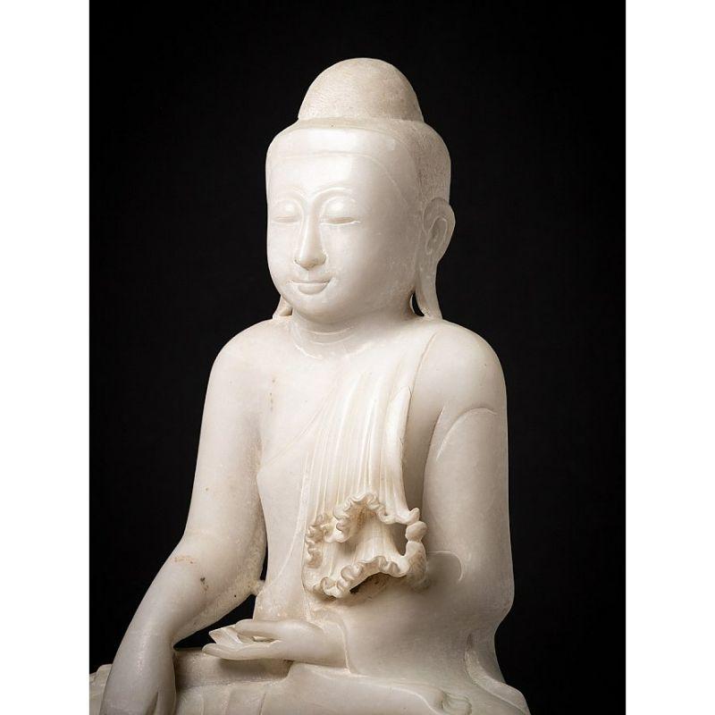 Marble Old marble Burmese Buddha statue from Burma For Sale