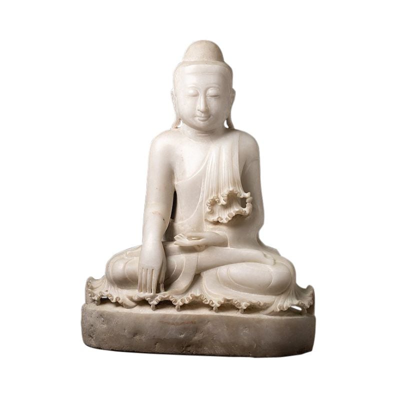 Old marble Burmese Buddha statue from Burma For Sale