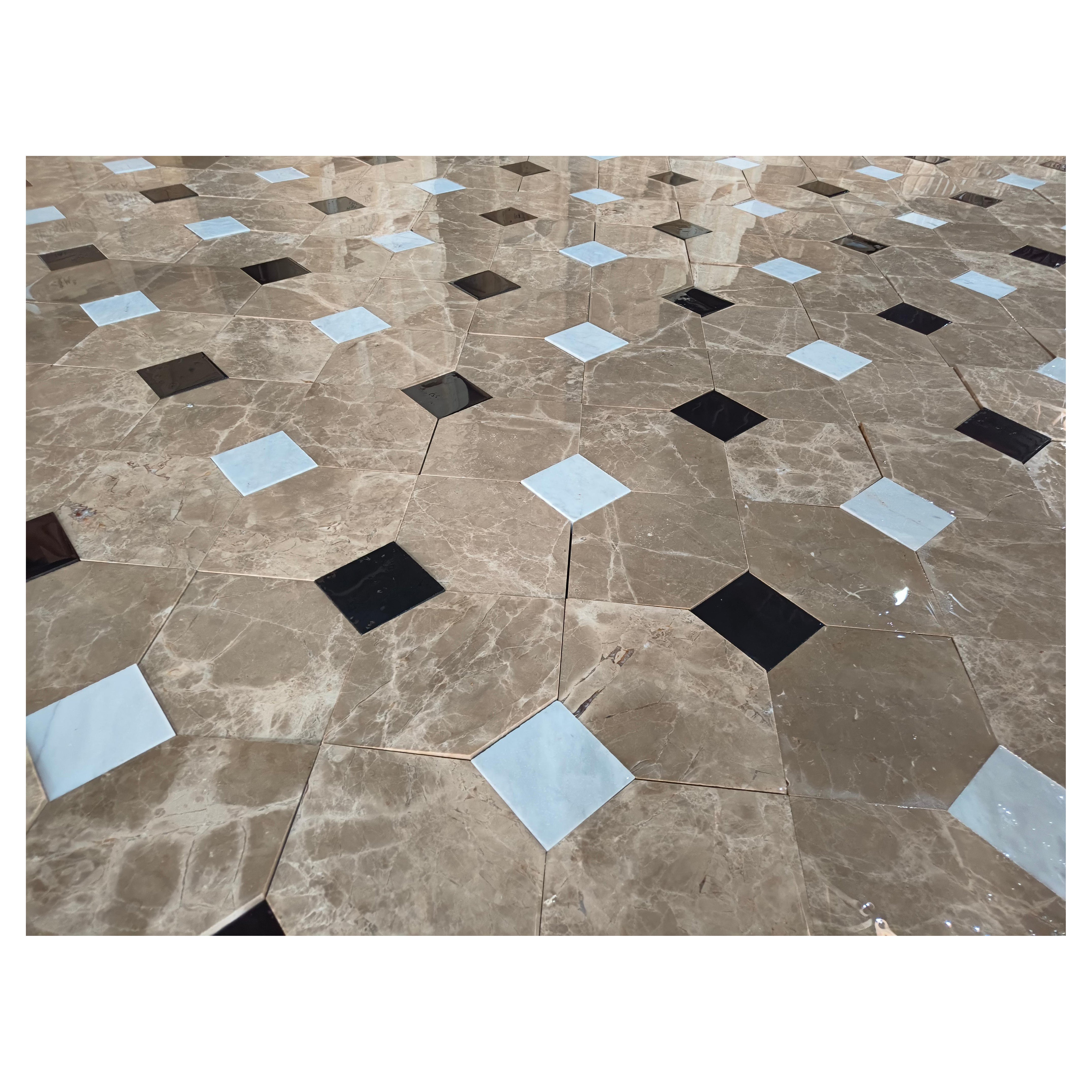Old Marble Flooring Tile Reclaimed Italian Carrara Antique Checkerboard floor