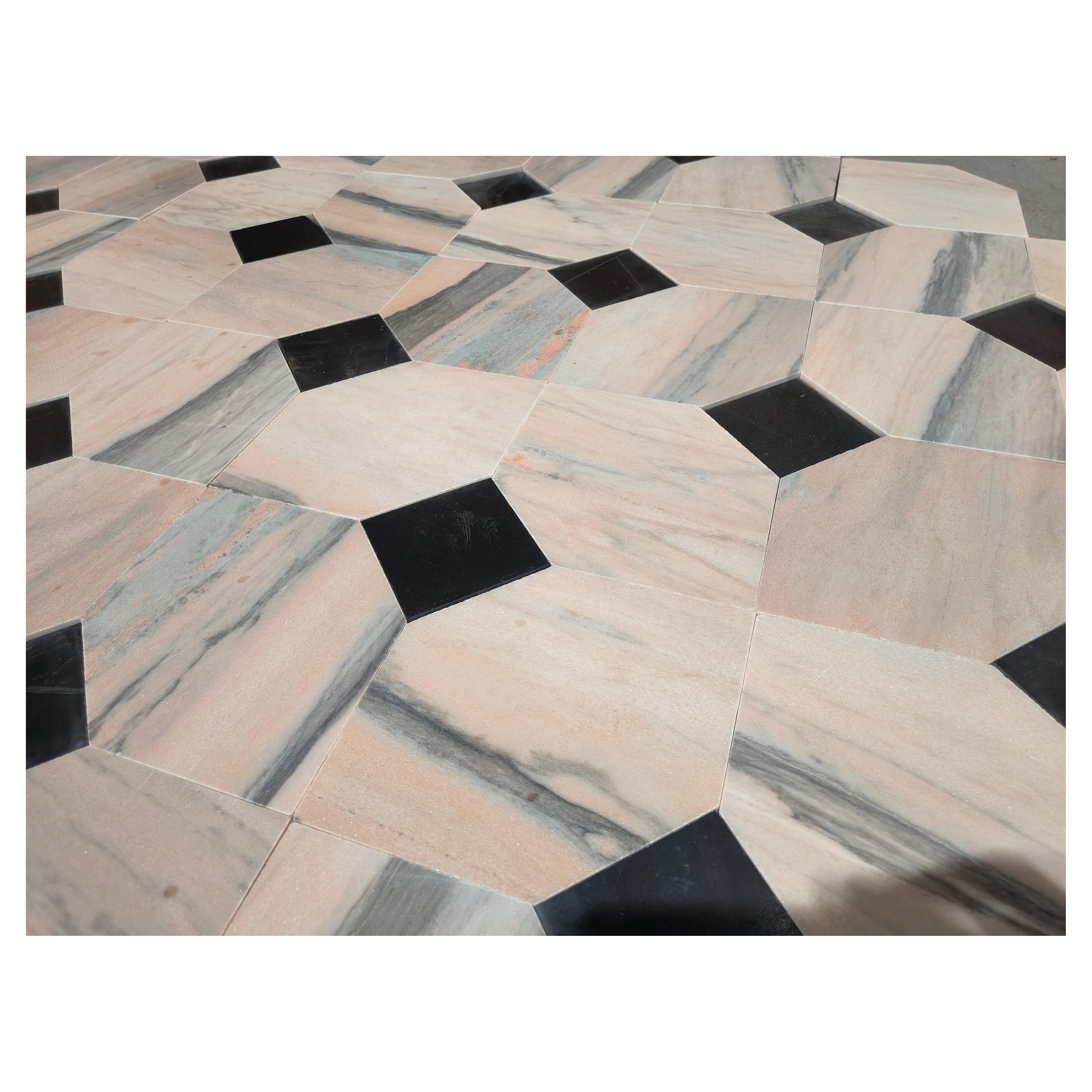 Old Marble Flooring Tile Reclaimed Italian Carrara Antique Checkerboard floor