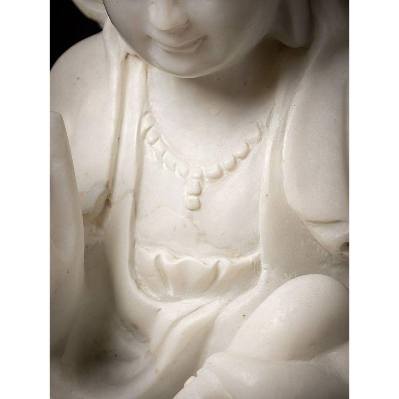 Old marble Guan Yin statue from Burma For Sale 5