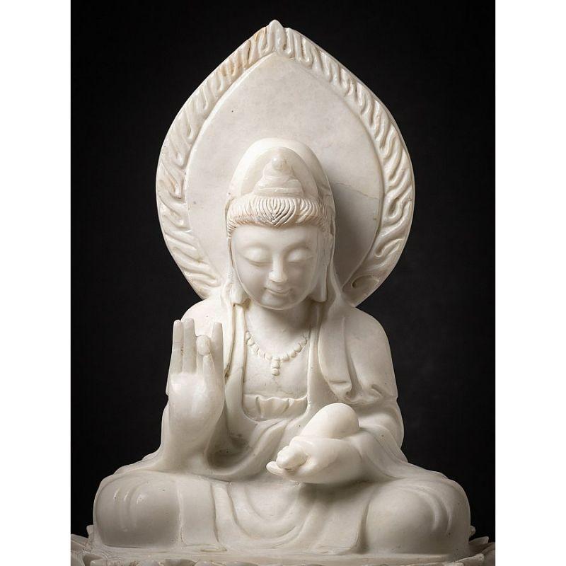 Material: marble
64 cm high 
40 cm wide and 33 cm deep
Weight: 61.9 kgs
Originating from Burma
Late 20th century

