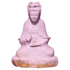 Vintage Old Marble Guan Yin Statue from Burma
