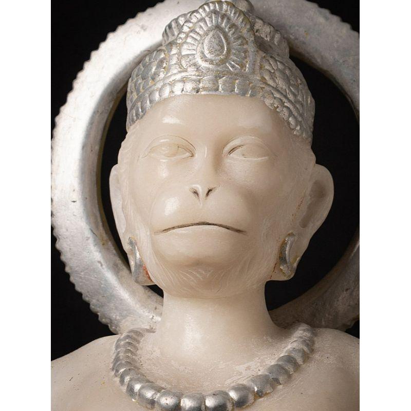 Hanuman-Statue aus altem Marmor aus Indien im Angebot 5