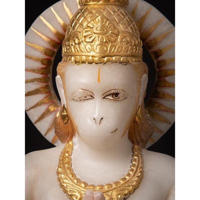 Hanuman-Statue aus altem Marmor aus Indien im Angebot 5