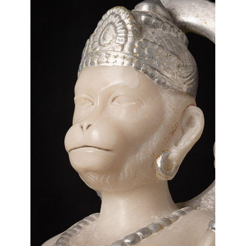 Hanuman-Statue aus altem Marmor aus Indien im Angebot 7