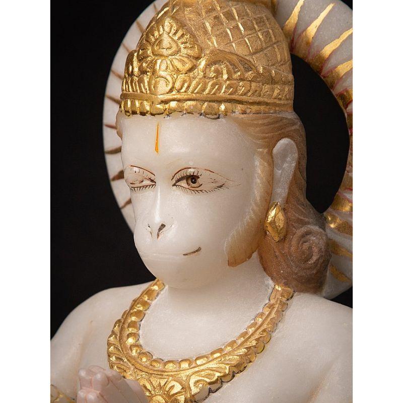 Hanuman-Statue aus altem Marmor aus Indien im Angebot 7