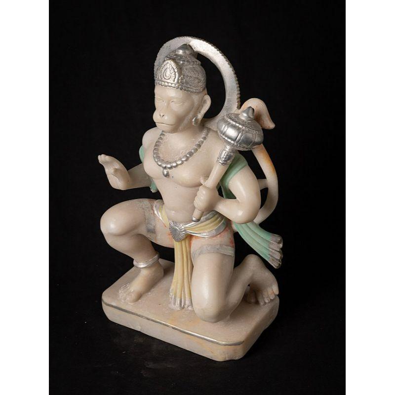 Hanuman-Statue aus altem Marmor aus Indien im Angebot 8