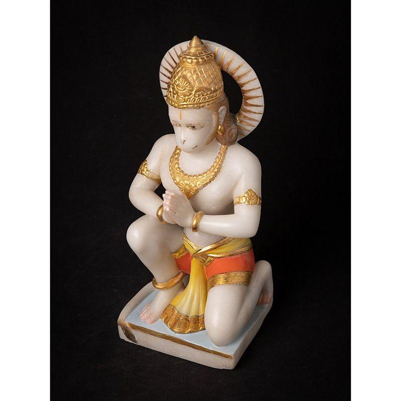 Hanuman-Statue aus altem Marmor aus Indien im Angebot 8