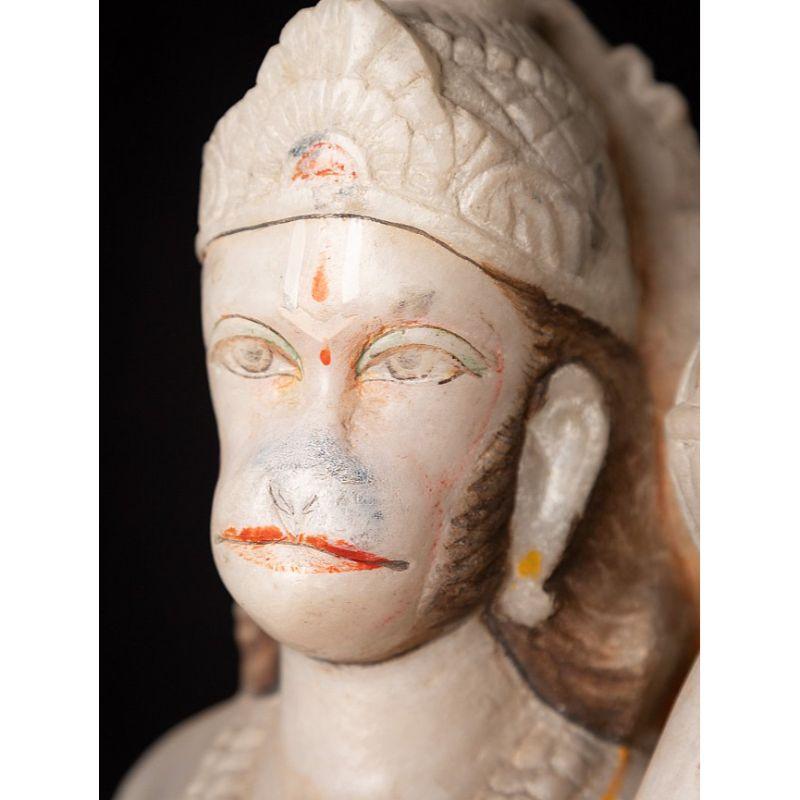 statue de Hanuman en marbre ancien d'Inde en vente 9