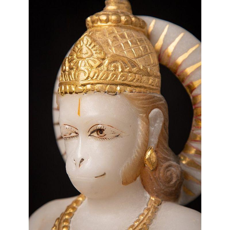Hanuman-Statue aus altem Marmor aus Indien im Angebot 10