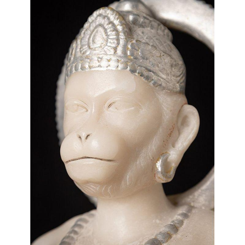 Hanuman-Statue aus altem Marmor aus Indien im Angebot 14