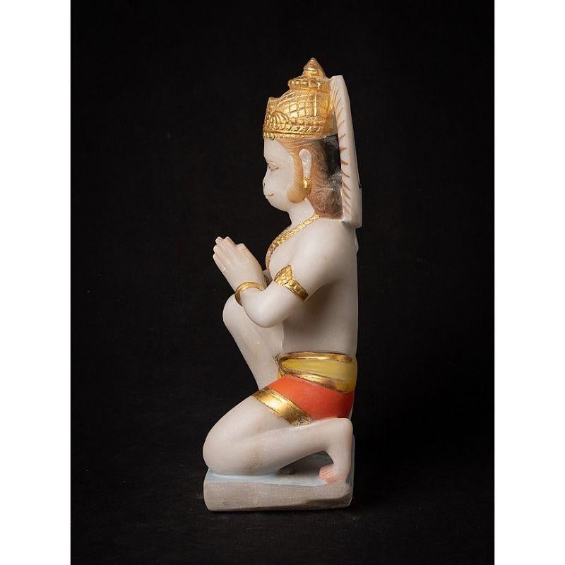 Hanuman-Statue aus altem Marmor aus Indien (Indisch) im Angebot