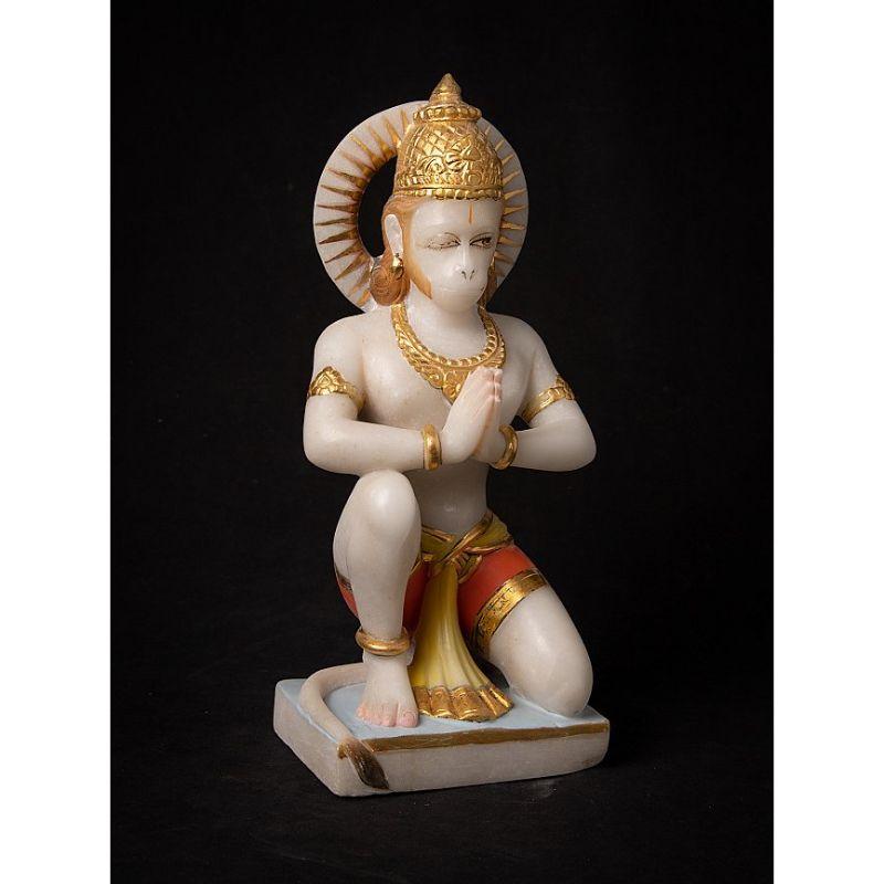 Hanuman-Statue aus altem Marmor aus Indien im Angebot 1