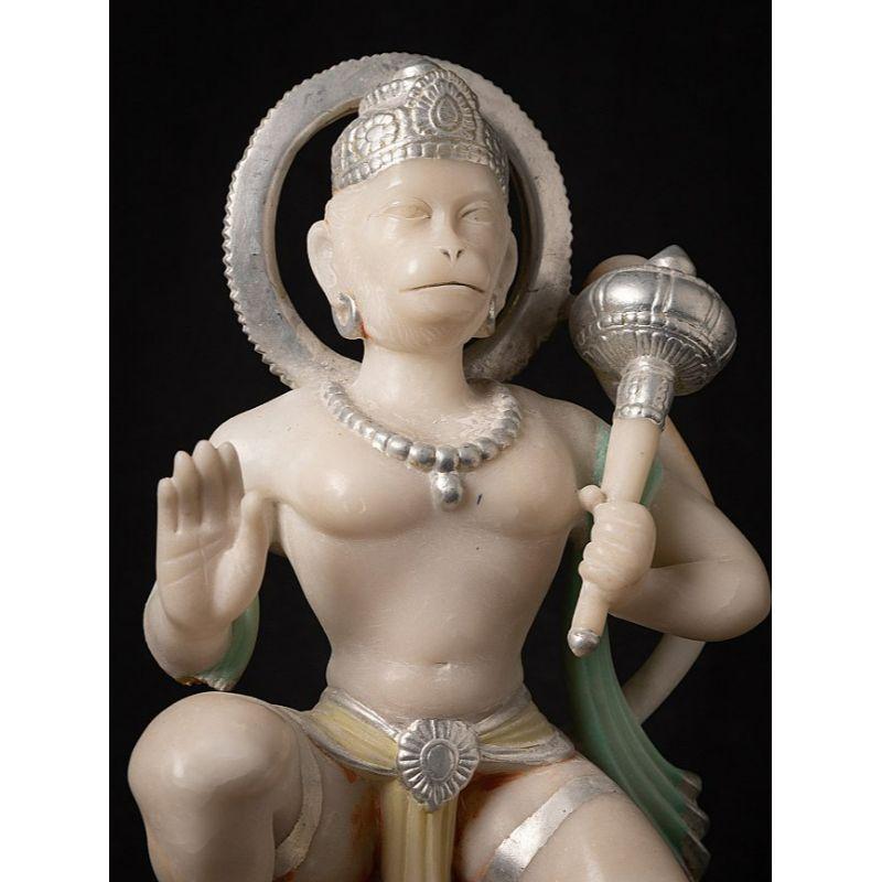 20th Century Old Marble Hanuman Statue from India For Sale