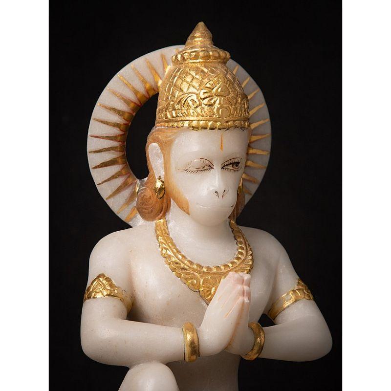 Hanuman-Statue aus altem Marmor aus Indien im Angebot 2