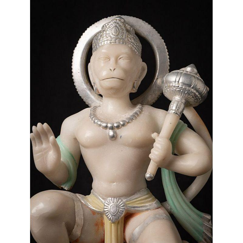Hanuman-Statue aus altem Marmor aus Indien im Angebot 4