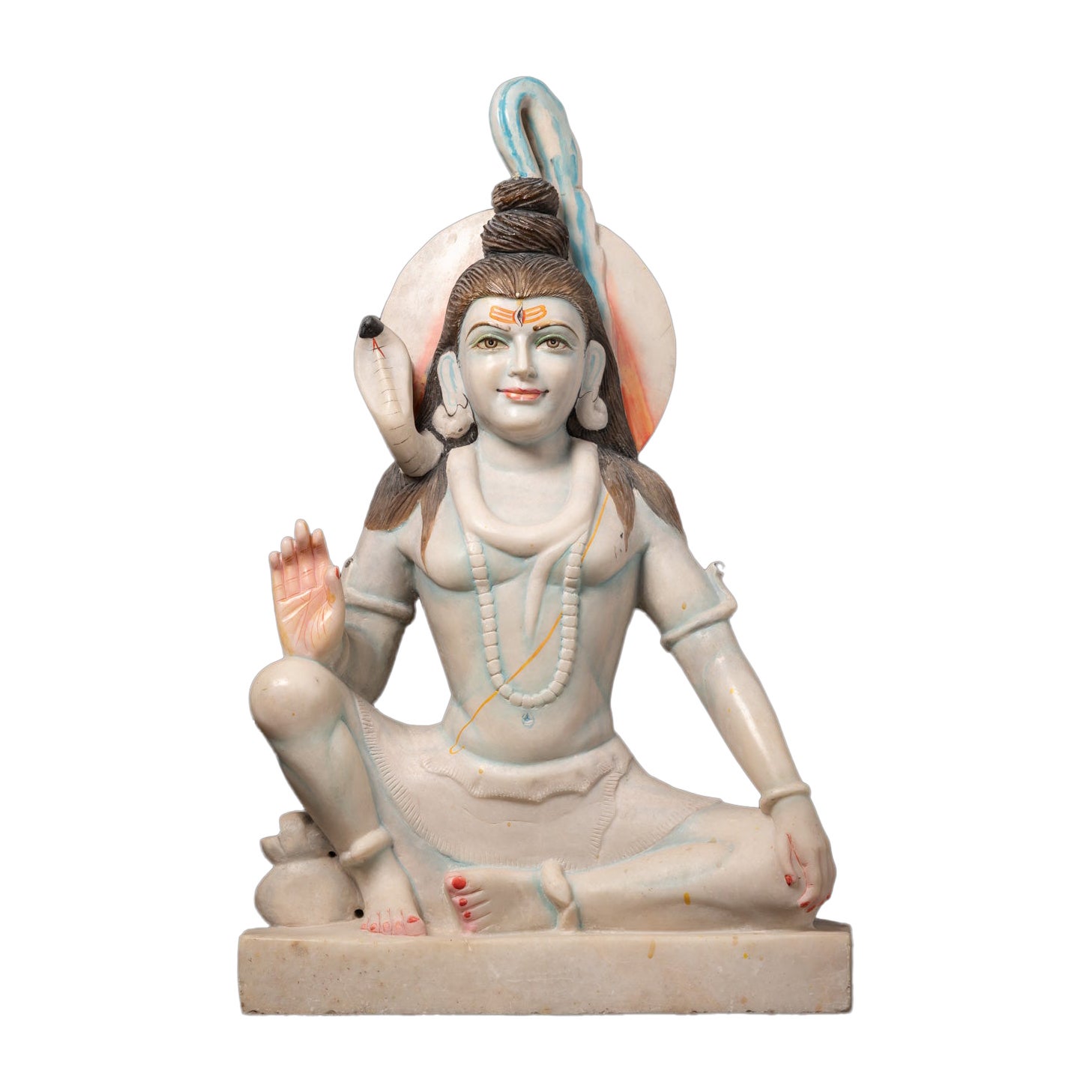 Statue de Shiva en marbre de l'Inde en vente