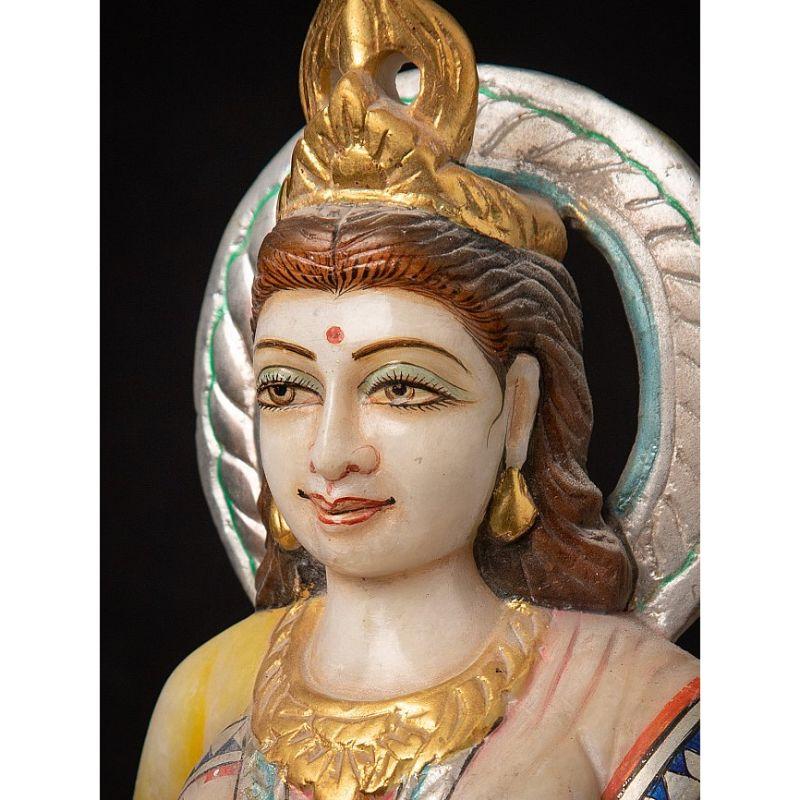 Old Marble Parvati Statue from India 7