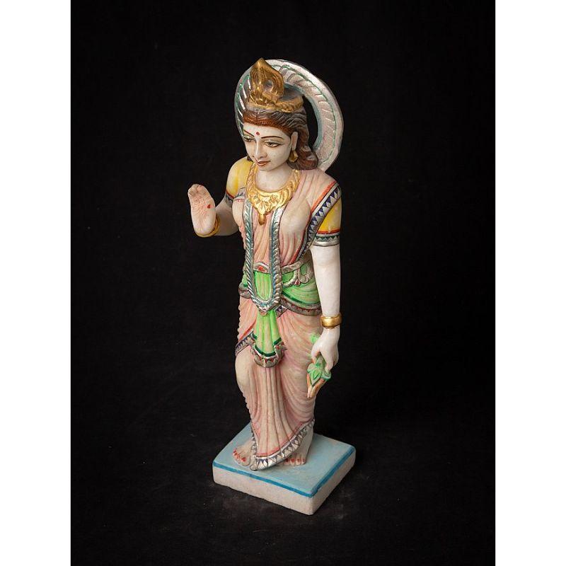 Old Marble Parvati Statue from India 8