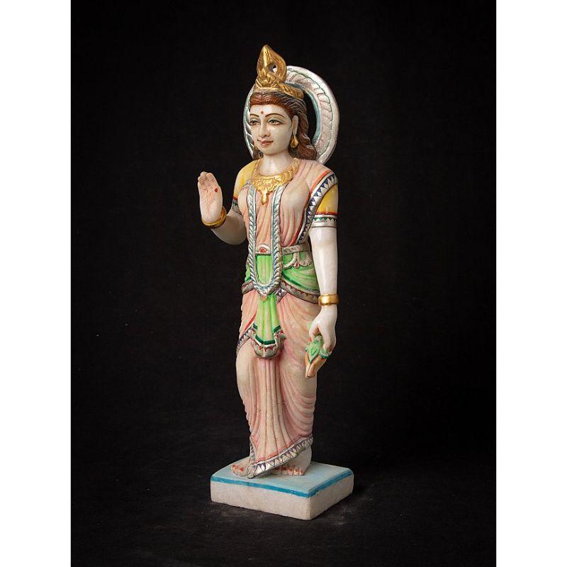 Material: marble
42,8 cm high 
14,4 cm wide and 9,2 cm deep
Weight: 4.023 kgs
Abhaya mudra
Originating from India
Late 20th century
 