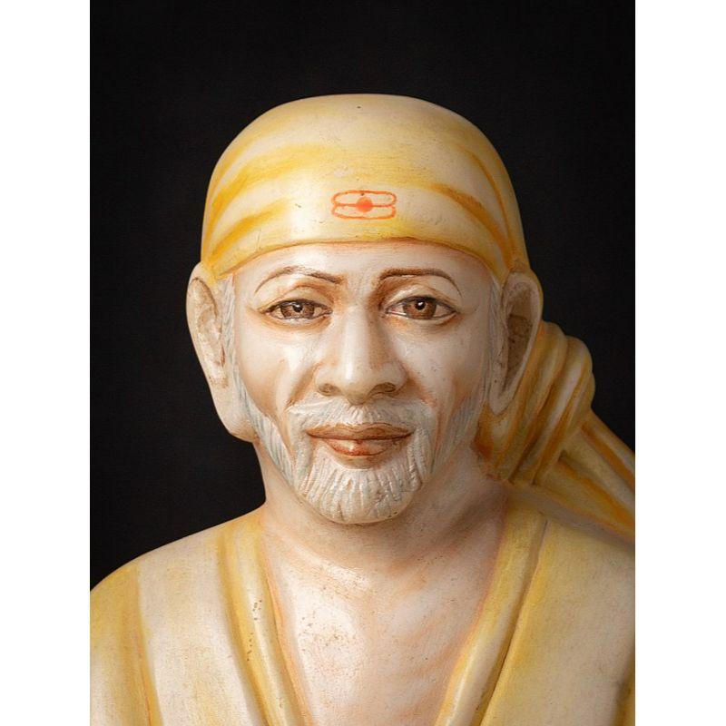 Sai Baba-Statue aus altem Marmor aus Indien im Angebot 5