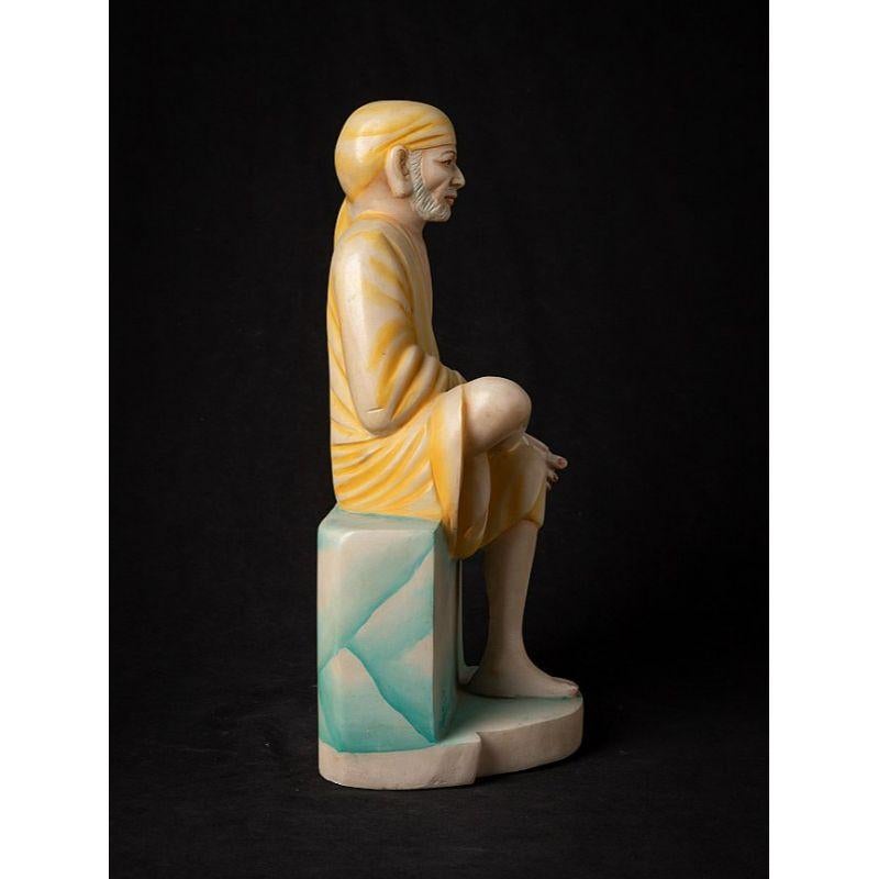 20th Century Old Marble Sai Baba Statue from India For Sale