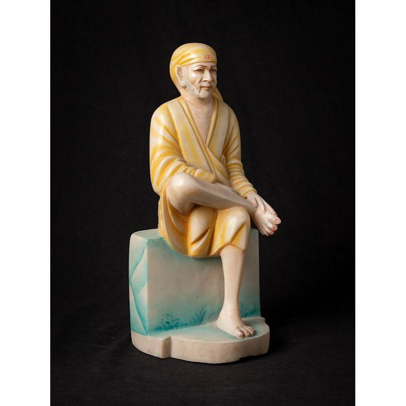 Sai Baba-Statue aus altem Marmor aus Indien im Angebot 1