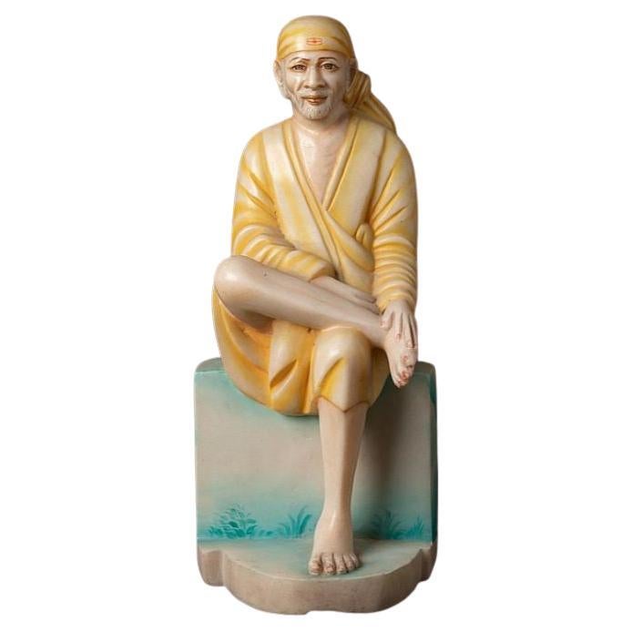 Sai Baba-Statue aus altem Marmor aus Indien im Angebot
