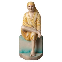 Retro Old Marble Sai Baba Statue from India
