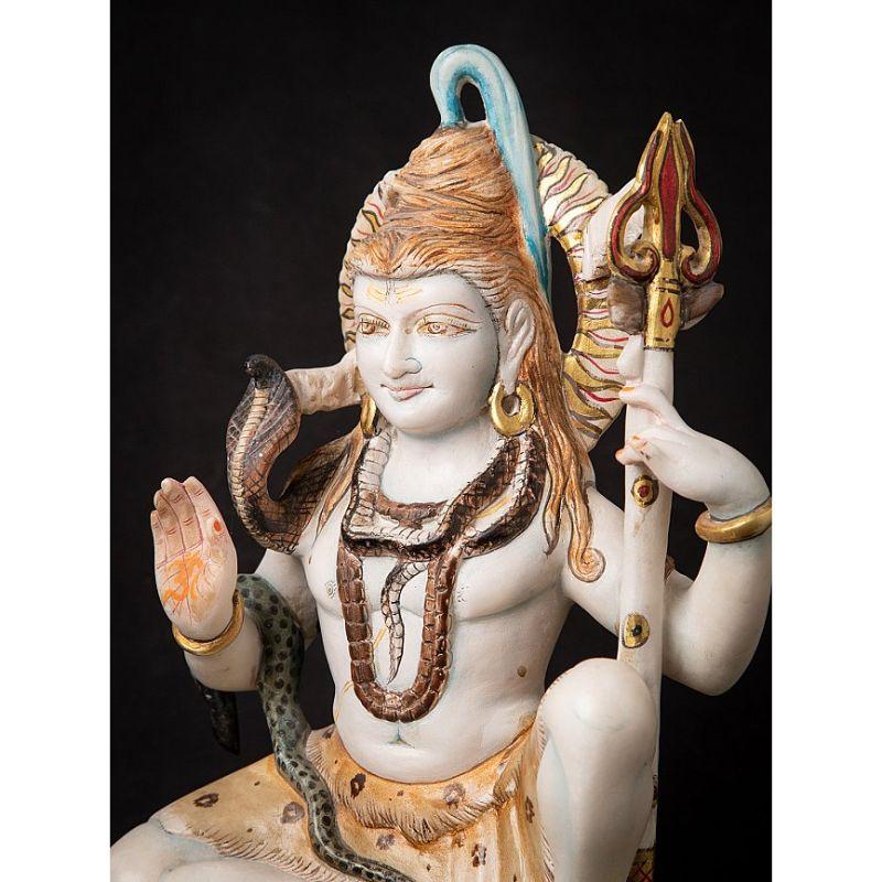Shiva-Statue aus altem Marmor aus Indien im Angebot 6